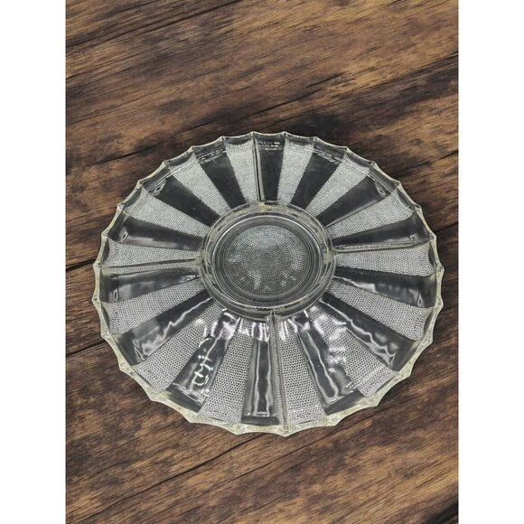 Vintage Jeanette Glass Co. Crystal Dewdrop Divided Serving Platter Relish Tray - Picture 1 of 6